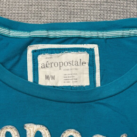 Aeropostale Womens Blue Graphic T-Shirt "New York" Embroidered Logo Medium - Picture 7 of 12